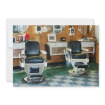 Corner Barber Two Chairs Custom Invitation