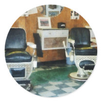 Corner Barber Two Chairs Round Stickers