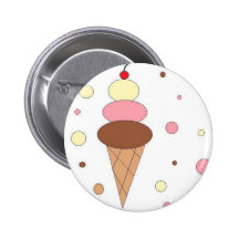 Cornets de crème glacée badges avec agrafe