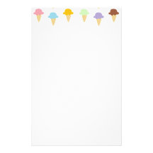 Cornets de crème glacée colorés papier à lettre customisable