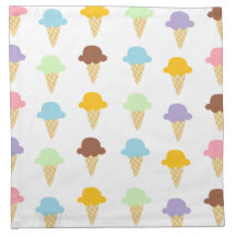 Cornets de crème glacée colorés serviette en tissu