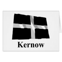 Cornwall Waving Flag with Name in Cornish