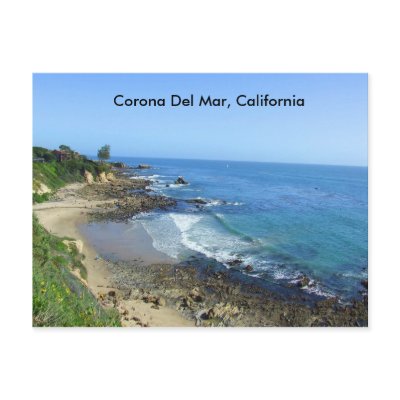 Corona Del Mar, Beach, California Coast, Postcard by TravelWithPaula