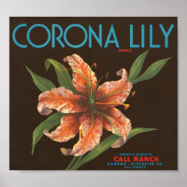 Corona Lily Brand Vintage Crate Label