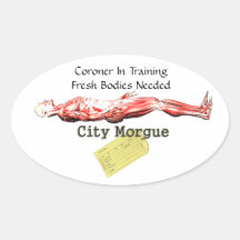 Coroner In Training Oval Stickers