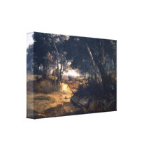 Corot - Forest of Fontainebleau Stretched Canvas Print