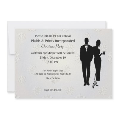 Corporate Christmas Party Black Tie Personalized Invite by thepapershoppe