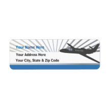Corporate Jet Aircraft Return Address Labels