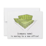 Corporate moving card - green buildings invitations
