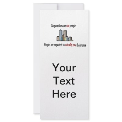 Corporations are not people Rack Card by joystickenvy
