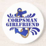 Corpsman Girlfriend, Anchors Away! Beverage Coasters