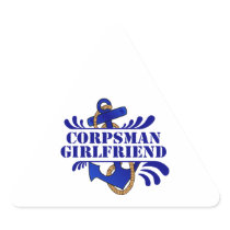 Corpsman Girlfriend, Anchors Away! Triangle Stickers