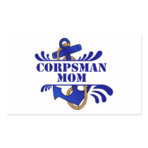 Corpsman Mom, Anchors Away! Rectangle Sticker