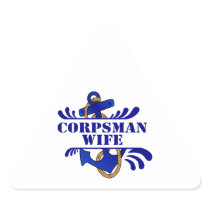 Corpsman Wife, Anchors Away! Triangle Stickers