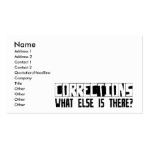 Corrections What Else Is There? Business Cards