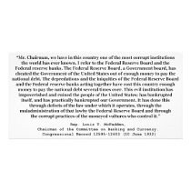 Corrupt Federal Reserve Quote by Louis T McFadden Customized Photo Card