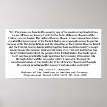 Corrupt Federal Reserve Quote by Louis T McFadden Poster