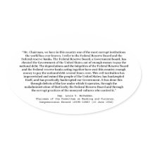 Corrupt Federal Reserve Quote by Louis T McFadden Stickers