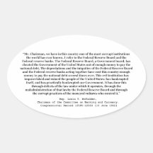 Corrupt Federal Reserve Quote by Louis T McFadden Stickers