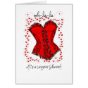 corset bridal shower invitation cards