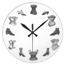 Corsets and Shoes Round Clock
