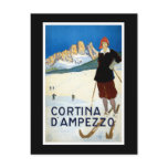 "Cortina d'Ampezzo" Vintage Travel Poster Post Cards