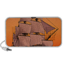 Corvette Sailing Ship at Sunset iPhone Speakers
