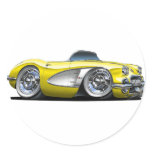 Corvette Yellow Convertible Stickers