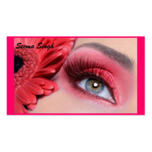 cosmetics makeup artist peach flower business card