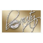 Cosmetologist Business Card Beauty Text Gold Ice