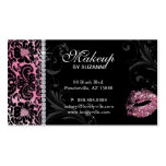 Cosmetologist Business Card Floral Glitter Pink