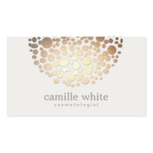Cosmetology Faux Gold Leaf Circle Motif Business Card