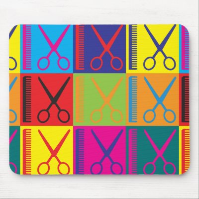 Cosmetology Pop Art Mouse Mats by sciencewillprevail