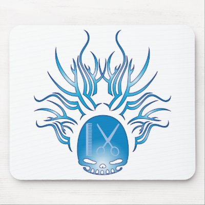 Cosmetology Skull Mouse Mat by sciencewillprevail