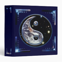Cosmic Blue Yin Yang 3 Ring Binder
