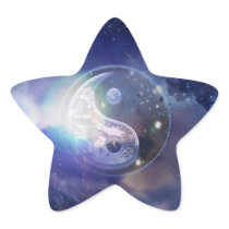 Cosmic Blue Yin Yang Stickers