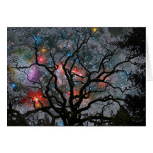 Cosmic Christmas Tree - 2 Greeting Cards