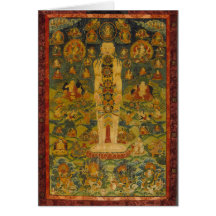 Cosmic Man Tibetan Yoga Thangka Greeting Cards