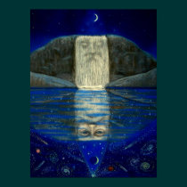 Cosmic Merlin Wizard Spiritual Art Poster Print posters