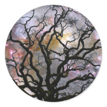 Cosmic Tree - Colliding Galaxies Round Stickers