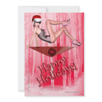 Cosmo Girl Christmas PinUp Invitation