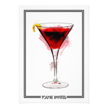 Cosmopolitan Cocktail Marker Sketch You're Invited