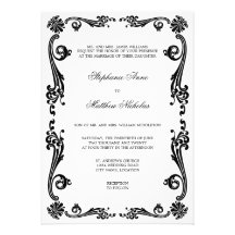 Cosmopolitan Flourish Swirls Wedding Invitation