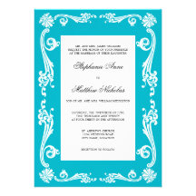 Cosmopolitan Flourish Swirls Wedding Invitation