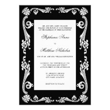 Cosmopolitan Flourish Swirls Wedding Invitation