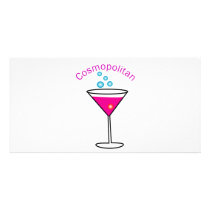 cosmopolitan with the words cosmopolitan on it personalized photo card