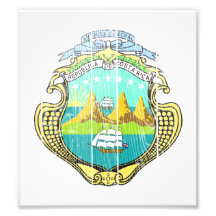 Costa Rica Coat Of Arms Art Photo