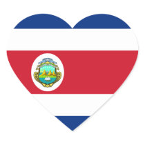 Costa Rica – Costa Rican National Flag Heart Sticker