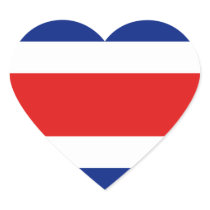 Costa Rica Flag Heart Sticker
