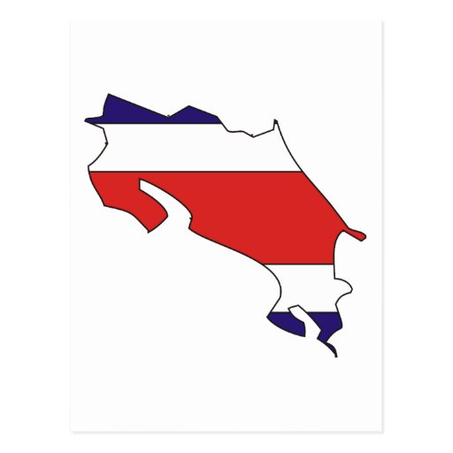Costa Rica flag map Post Card
